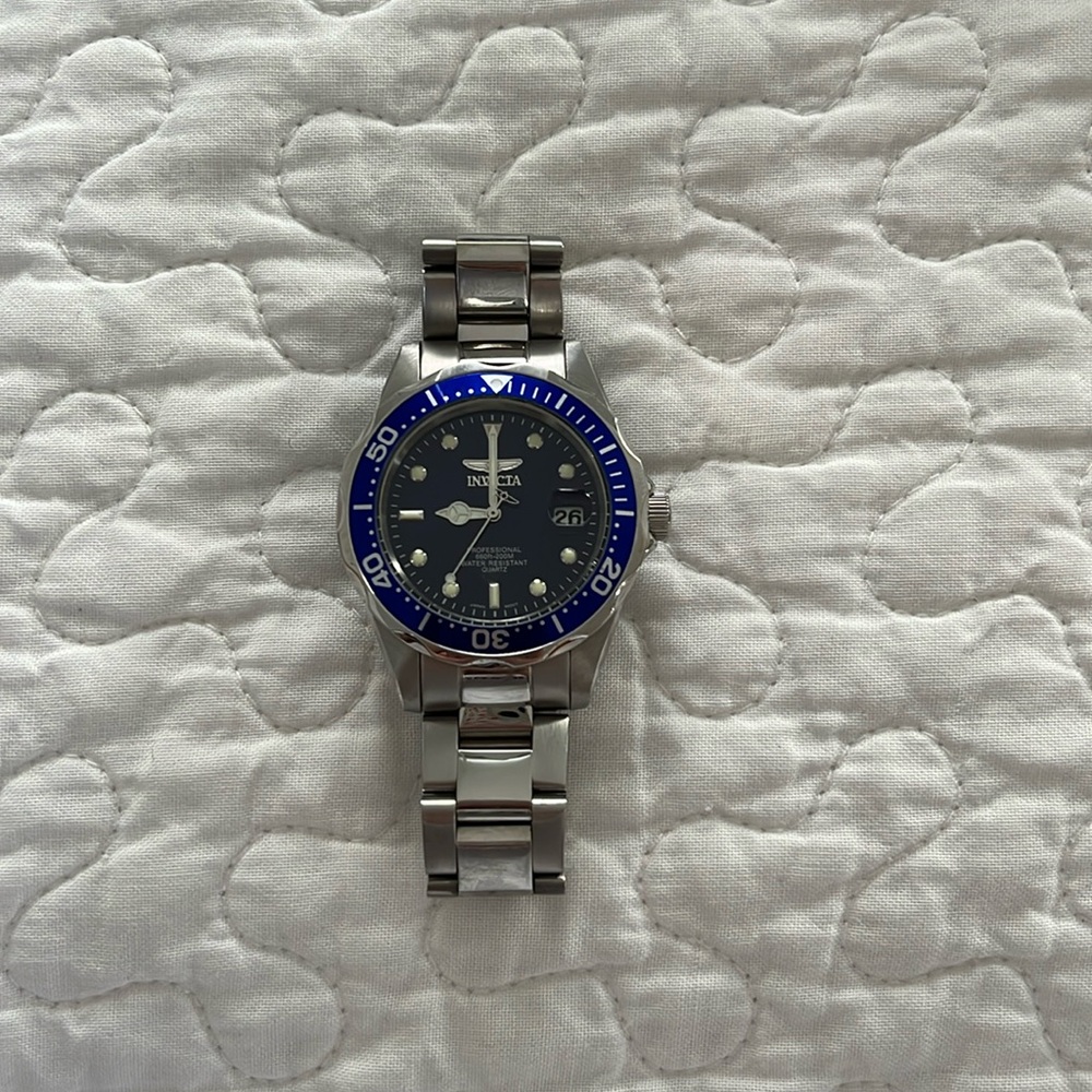 Invicta Silver and Blue Watch